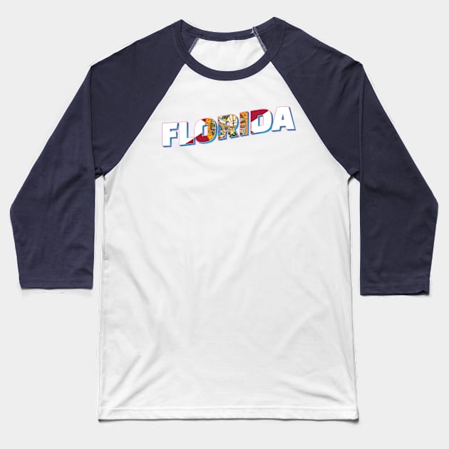 Florida vintage style retro souvenir Baseball T-Shirt by DesignerPropo